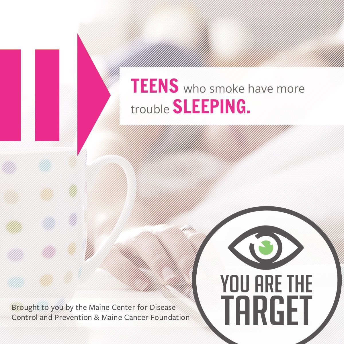 PC_PublicHealth's tweet image. #DYK Fact: ⭐ Teens who smoke have more trouble sleeping that those who don't. 💤 🛌 
#YouAreTheTarget #NotYourTarget #NotTheOne #ProveThemWrong #TakeAStand #UncoverTheTruth #FaceTheFacts #KnowTheEffects #BigTobacco