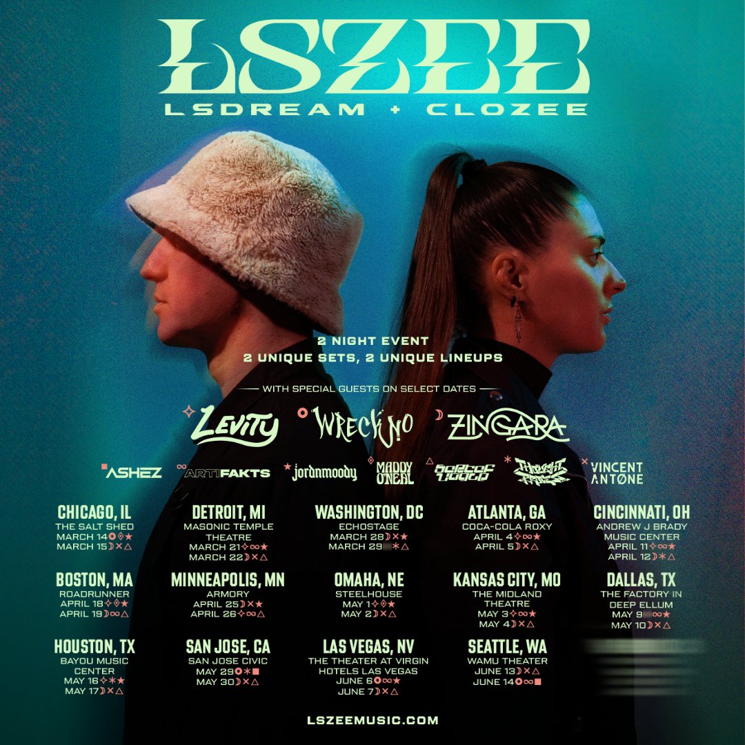 lsdream's tweet photo. ✨THE LSZEE TOUR✨ 2 night event, 2 unique sets, 2 unique lineups
This is the only LSZEE tour we are gonna do, and we’re so excited to share this once in a lifetime moment with you
Presale WED 11/13 @ 10am local, onsale FRI 11/15
sign up for tix: https://t.co/dBp252ez7B https://t.co/8MbscUEtiM