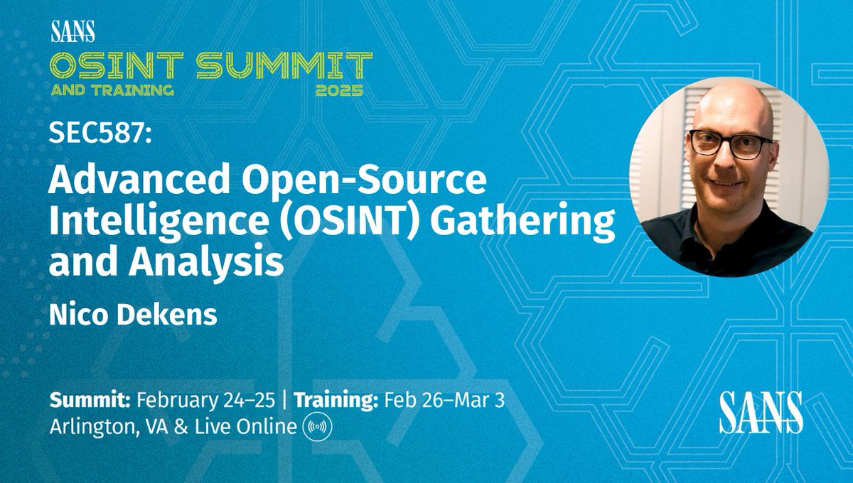 SANSDefense's tweet photo. Level up with a course at #OSINTSummit and don't miss out on our early bird discount. Save $500 USD with the code "EarlyBirdNA" and register by Nov 26, 2024.

#SEC401 #SEC504 #SEC497 #SEC587

Secure Your Spot: https://t.co/iUEkdOybEy https://t.co/hGqcUENxfd