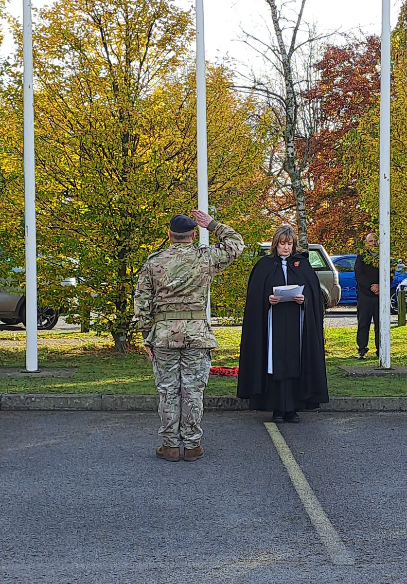 FrimleyHealth's tweet photo. Thank you to all our military and civilian colleagues who joined our Armistice Day remembrance earlier today.

"... at the going down of the sun and in the morning, we will remember them." - Laurence Binyan.

#LestWeForget @DMS_JHGSE https://t.co/qUfxb2pn4L