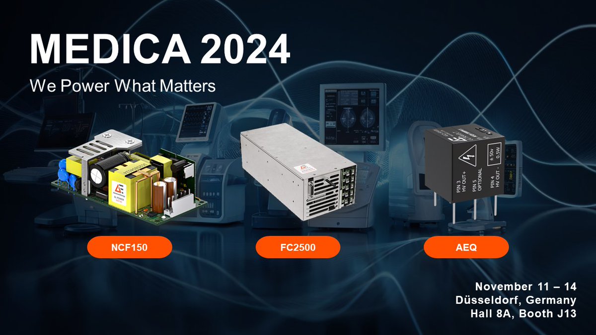 AdvEnergy's tweet photo. Did you know AE has the broadest #medical power portfolios for standard and #configurable products? 

Check out our latest medical power, control and sensing solutions at #MEDICA and #COMPAMED 2024 booth J13 in Hall 8A in Düsseldorf, Germany. Learn more: https://t.co/u0CxpyUfJN https://t.co/YxZUj6craJ