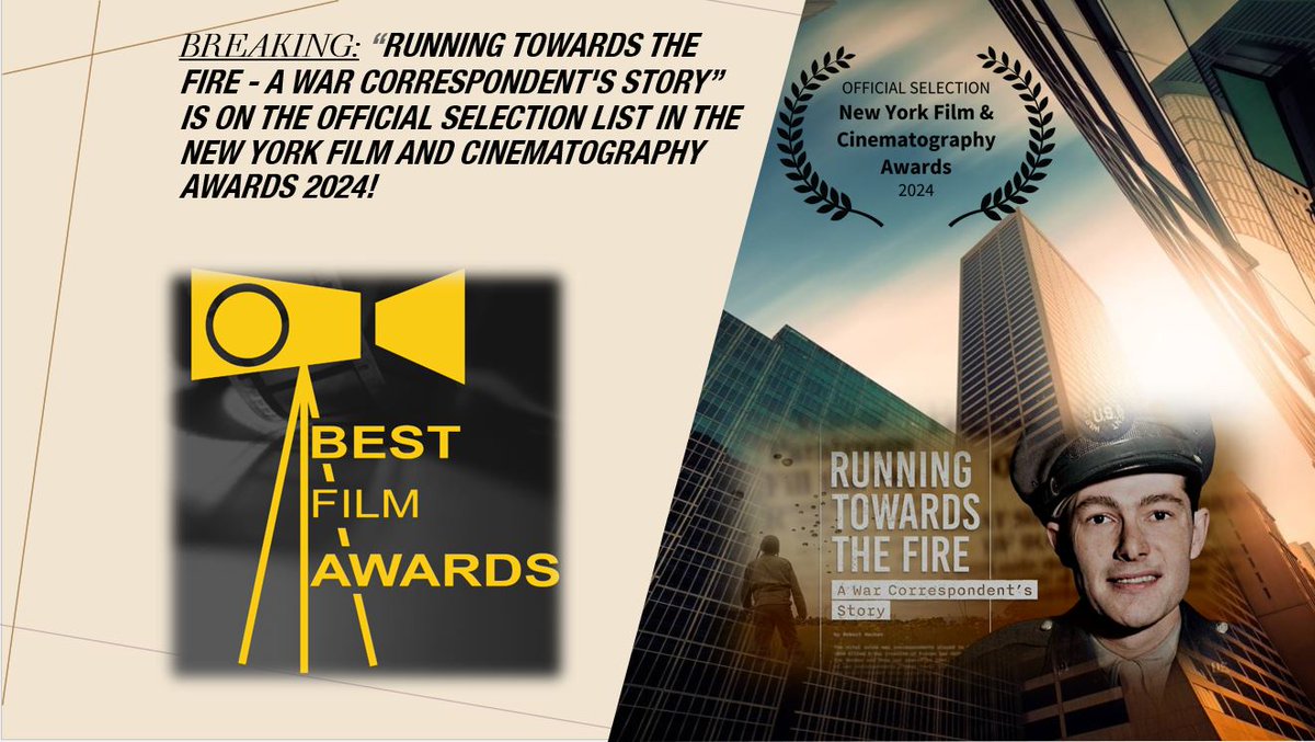 On this Veterans Day, we learned our WWII war correspondents documentary is an official selection of the New York Film and Cinematography Awards