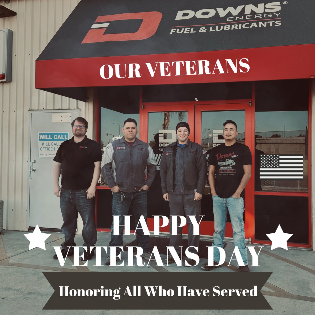 Downs_Energy's tweet photo. Today, we pause to honor the brave men and women who have served in our military. We are incredibly proud to have several veterans on our team, whose dedication, leadership, and service continue to inspire us every day. 

To all veterans everywhere, we salute you! https://t.co/sDpGOZgmVK