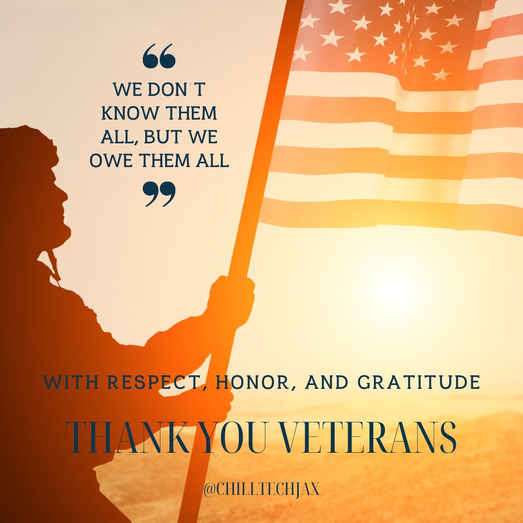 Chilltechnf's tweet image. Thank You Veterans! 

At ChillTech, we want to extend our deepest gratitude to the brave men and women who have served and sacrificed to protect our freedoms. 

#VeteransDay #HonoringOurHeroes #ThankYouForYourService #ChillTechCares