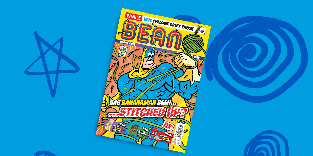 It’s Beano Wednesday! 👀

This week has Bananaman been… stitched up?! 🍌

We have a copy to give away to one lucky follower.

To enter:
➡️= Follow us.
♻️ &amp; ❤️= RT and like this tweet.
✍️= Reply with an emoji.

Comp closes at 4pm today. T&amp;Cs link in bio.