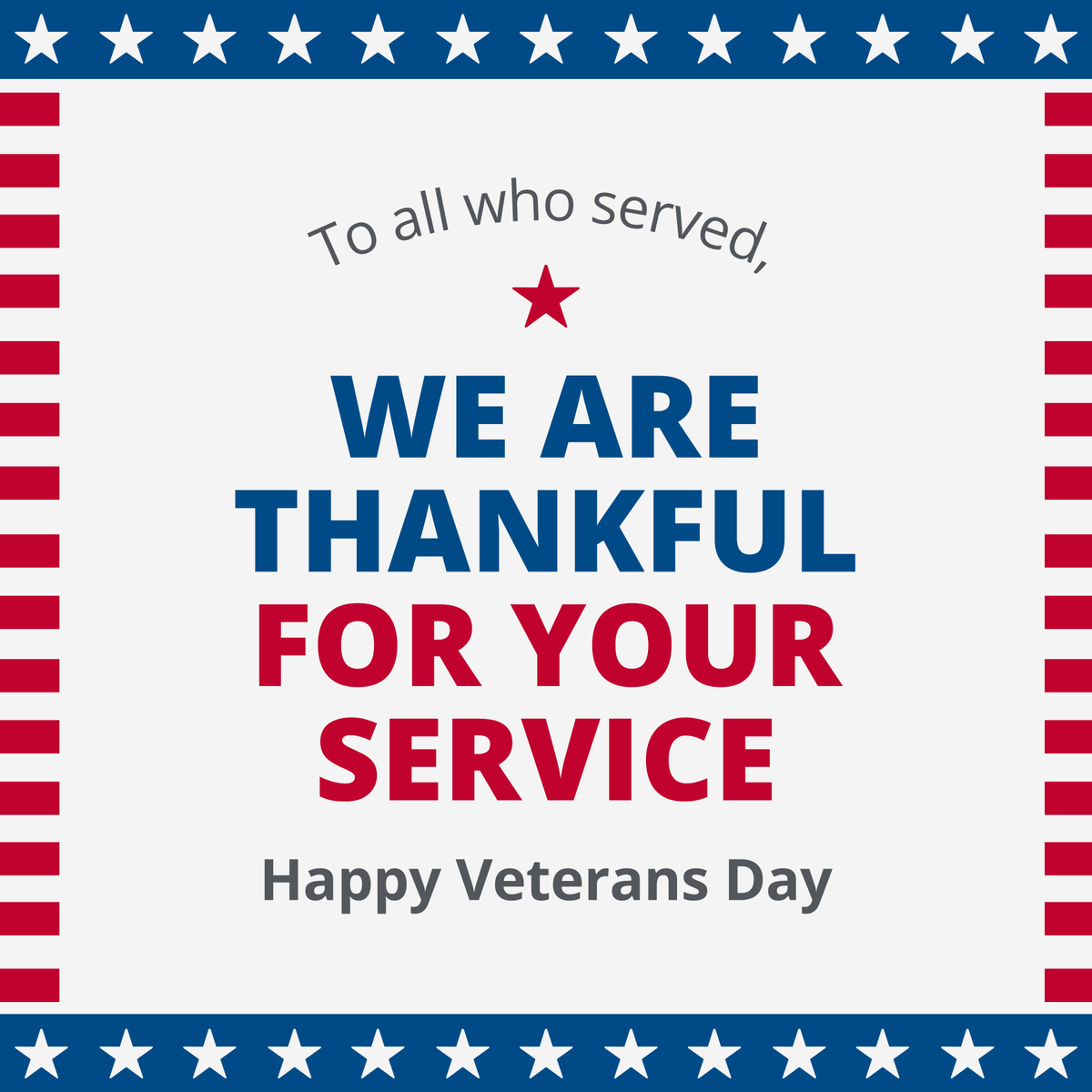 Today, we take a moment to reflect on the courage, sacrifice, and selflessness of those who have served our country. To all veterans: your courage never goes unnoticed, and your service continues to inspire future generations. We're so grateful 💙🇺🇸💙