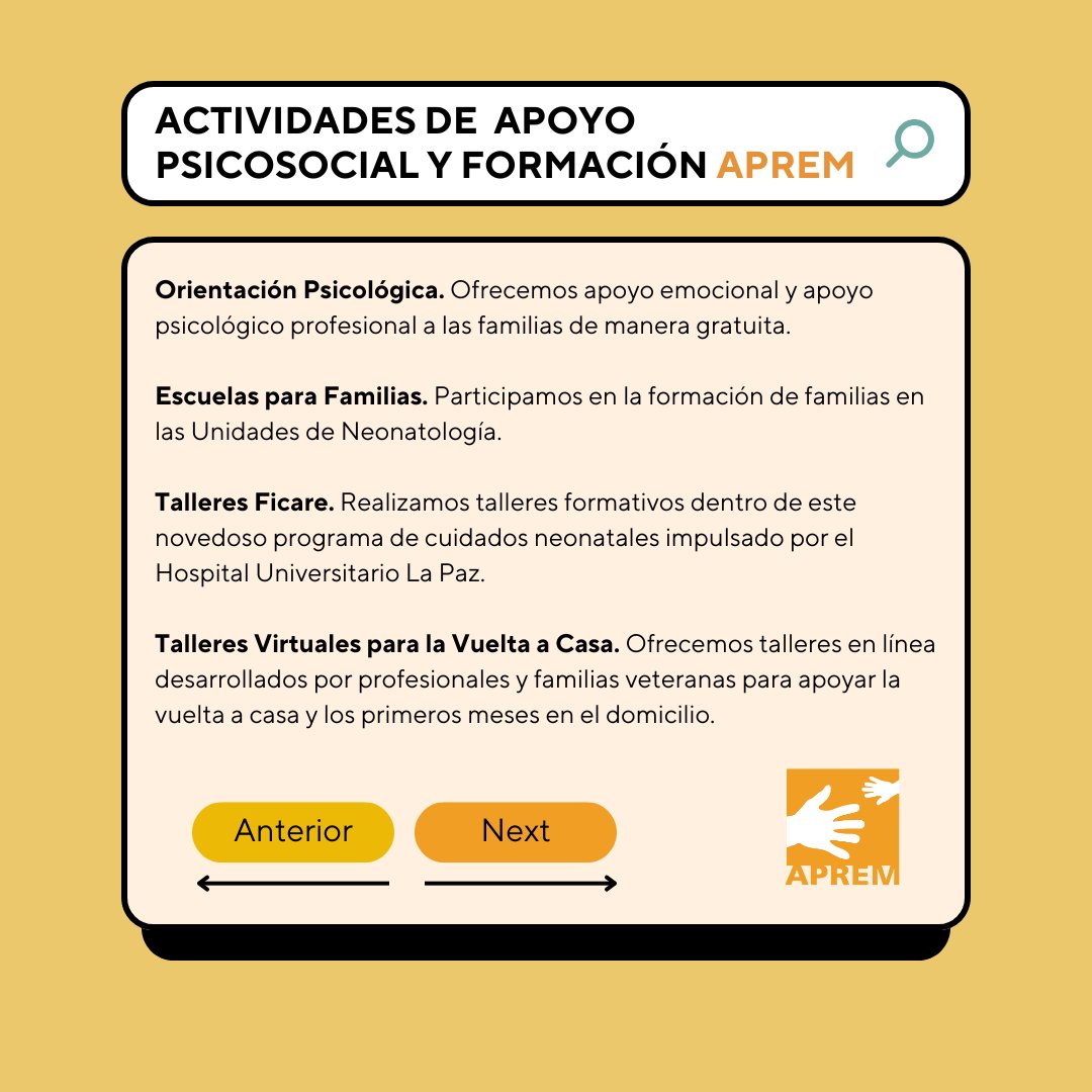 En #APREM llevamos 25 años apoyando a las familias de bebés prematuros para que se sientan comprendidas, apoyadas y escuchadas tanto en el hospital como una vez en casa.

#Prematuridad #APREM25años #MesDeLaPrematuridad