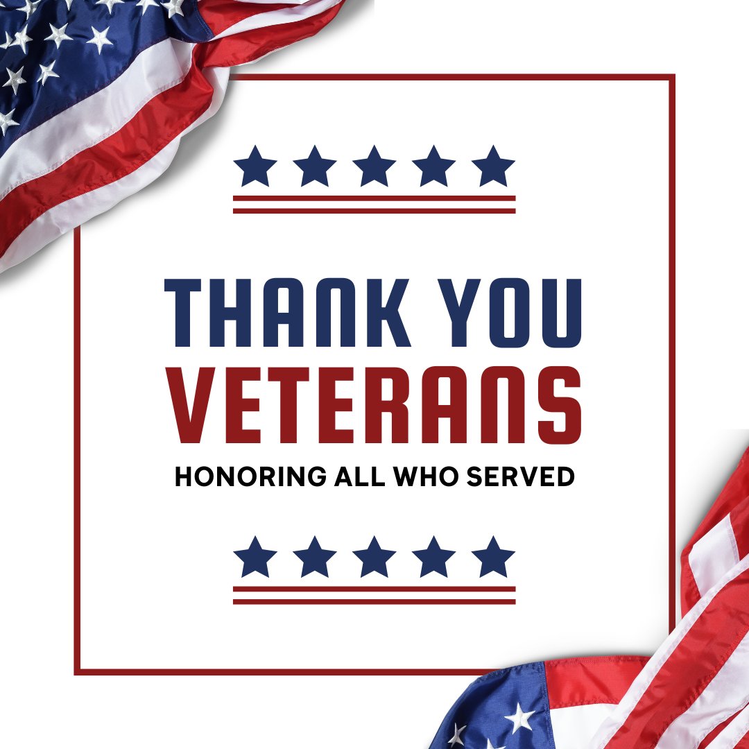 We extend our deepest gratitude to the brave individuals who have served our nation. Your dedication and sacrifices have safeguarded our freedoms and strengthened our communities. 

#VeteransDay #Gratitude #HonoringService