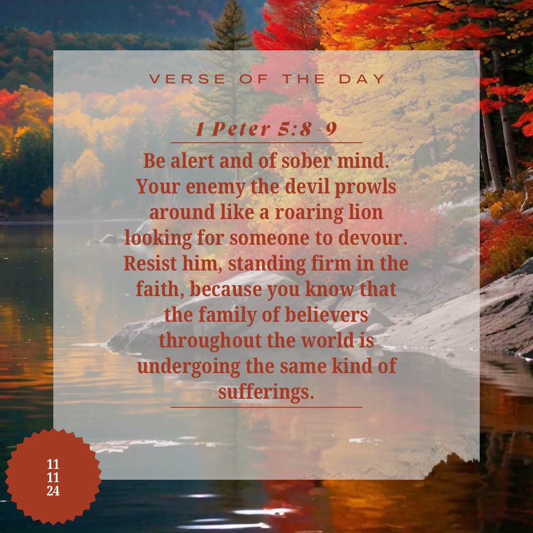 AD33C_of_Christ's tweet photo. 1 Peter 5:8-9: Resist the devil, stand firm in faith! You're part of a global family facing similar struggles! #StrengthInWeakness #Faith #1Peter5 #NovemberTheme https://t.co/OPaqvCAQdJ