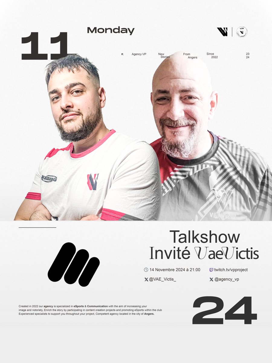 Agency_VP's tweet image. Préparez-vous à être séduit par une nouvelle édition #MYPROJECT

À 21h00 ce jeudi, ne manquez pas une nouvelle émission avec l&apos;interview d&apos;un club #esport

🔗twitch.tv/vpproject