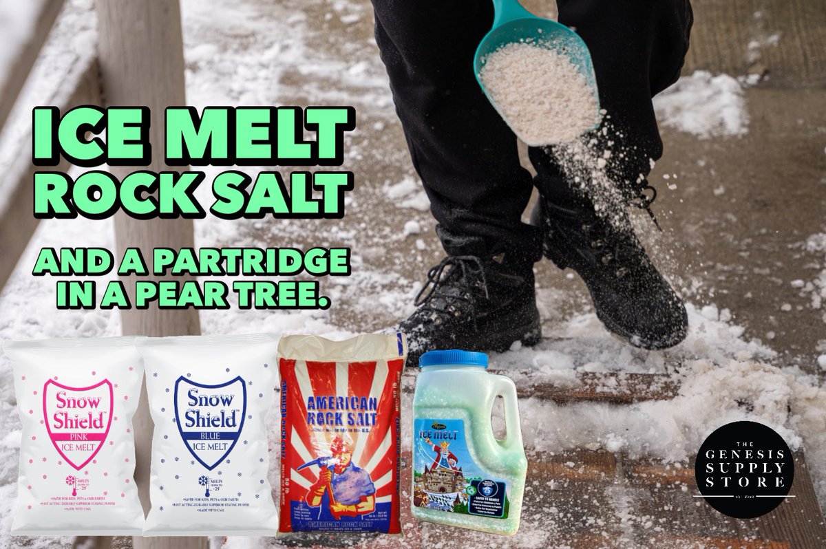 Secure your Ice Melt &amp; Rock Salt products online today to stay ahead of the freezing game and avoid falling… behind. 

#Ice #NoSlip #Winter #Weather

genesissupplystore.com/collections/ic…