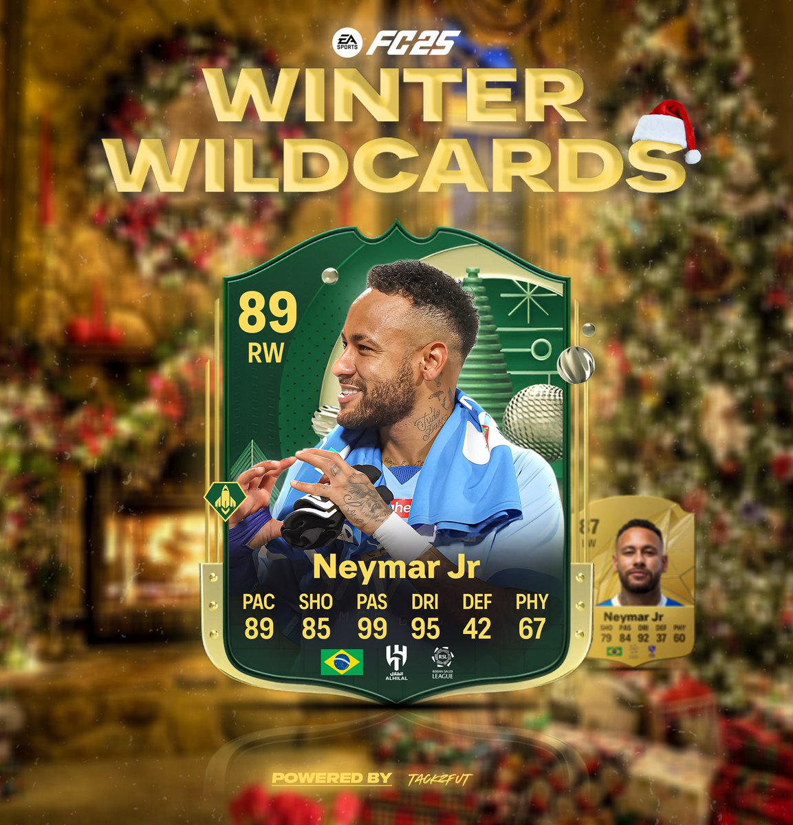 Winter Wildcards out next month! ❄️
How much would this Neymar cost? 🤔
#fc25 | #winter | #wildcard