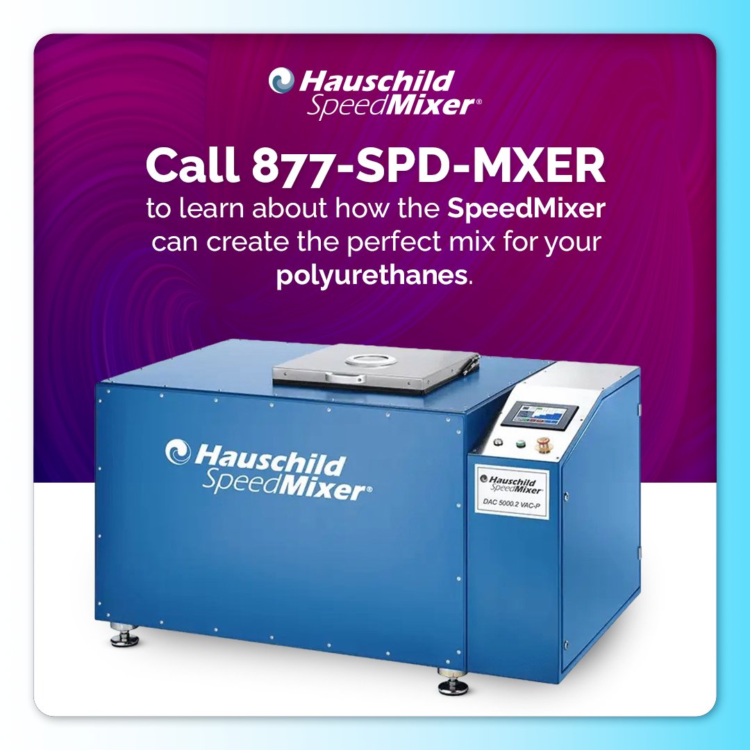 speedmixing's tweet photo. Polyurethanes can be challenging to mix and test at a lab scale as they may start to cure or blow (foam) seconds after combining components. 

Call Hauschild SpeedMixer Inc at 877-SPD-MXER to learn about how the SpeedMixer can create the perfect mix for your polyurethanes. https://t.co/BW1L6j8Xuz