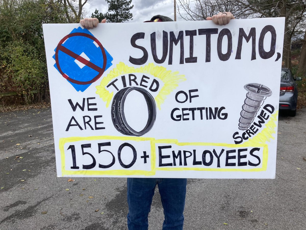 Hundreds of workers at Sumitomo rubber protest the illegal closing of the plant where 1,500 people made a living for their families. This Buffalo NY location was shuttered w/o any notice in clear violation of the law. Workers found out their jobs were gone on the news