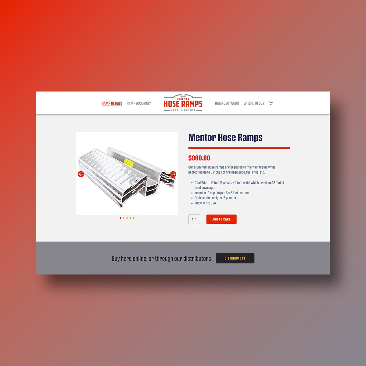 New Work: Mentor Hose Ramps – Logo, brand identity, e-commerce website design &amp; development