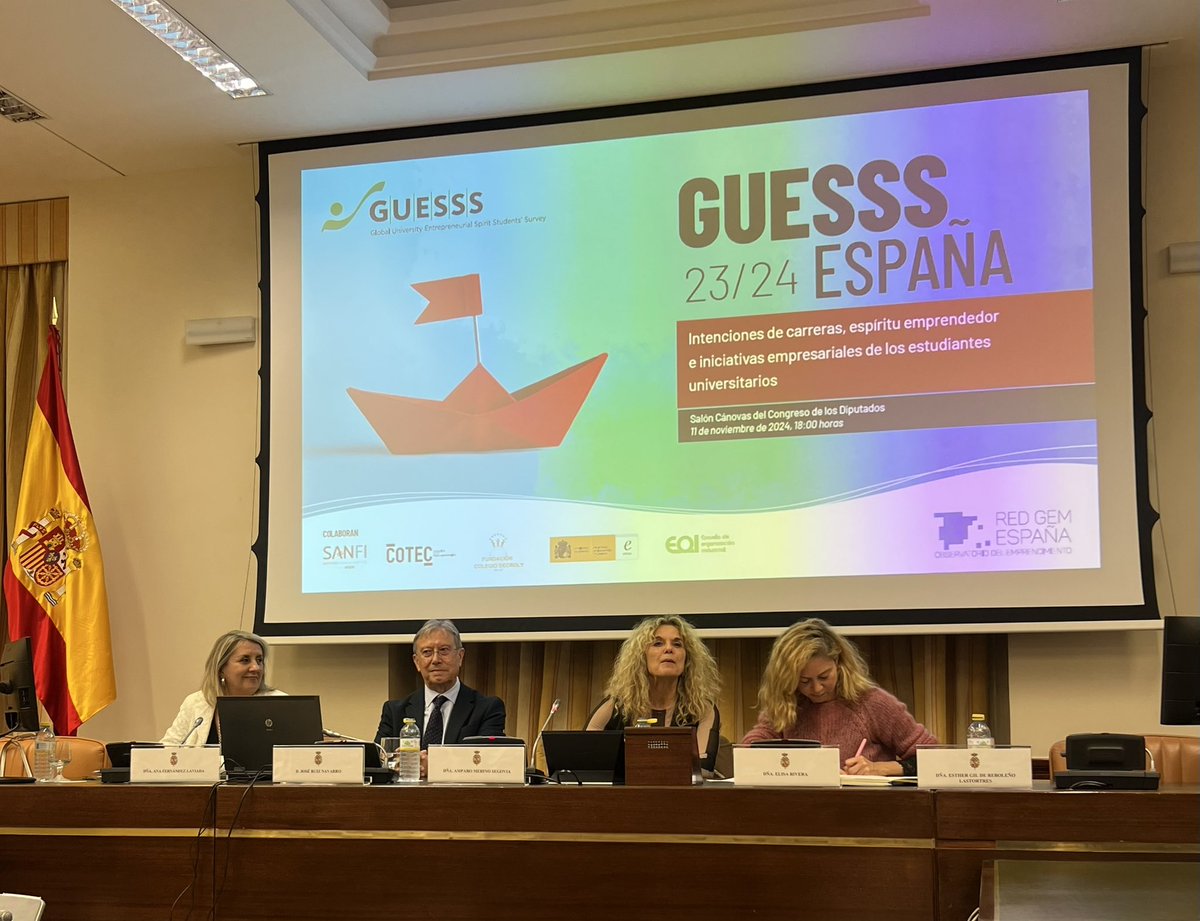eoi's tweet photo. 📢 Asistimos a la Presentación del Informe #GUESSS España en el que EOI ha colaborado 'Intenciones de carreras, espíritu emprendedor e iniciativas empresariales de los estudiantes universitarios'. https://t.co/dqgxxAbUft
📍@Congreso_Es
#somosEOI https://t.co/I91hykhbiF