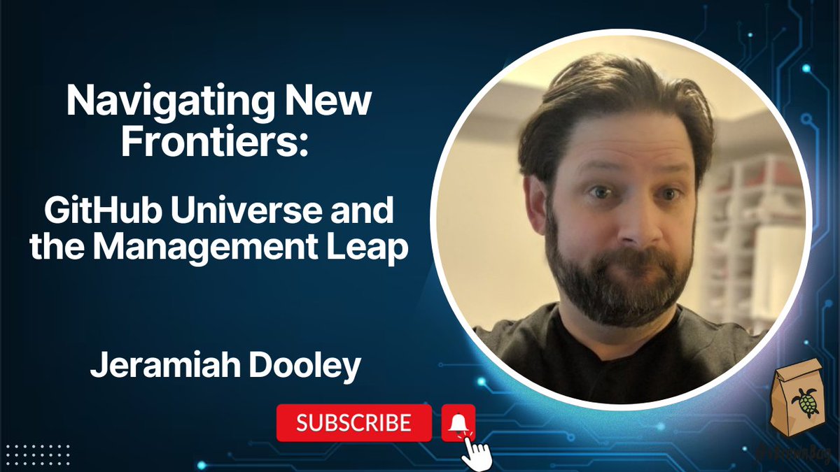 Join us for a discussion  with Jeramiah Dooley about takeaways from GitHub Universe 2024 and  making the transition from individual contributor to people manager. Wed 11/13 @ 730pm CST.

youtube.com/live/Tq-RRq2KV…