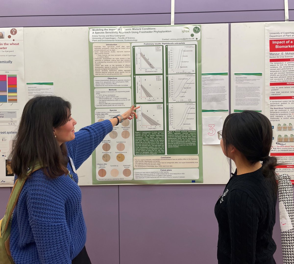 QTOX8's tweet image. 🌿Emma Yenney, MSCA fellow at @UCPH_Research, presented her research at the PLEN PhD Conference 2024, at @VSelskab. Her poster on pesticide effects on freshwater microalgae advances predictive #ecotoxicology for improved chemical risk assessments. 🧪🌍
#H2021 @MCSActions