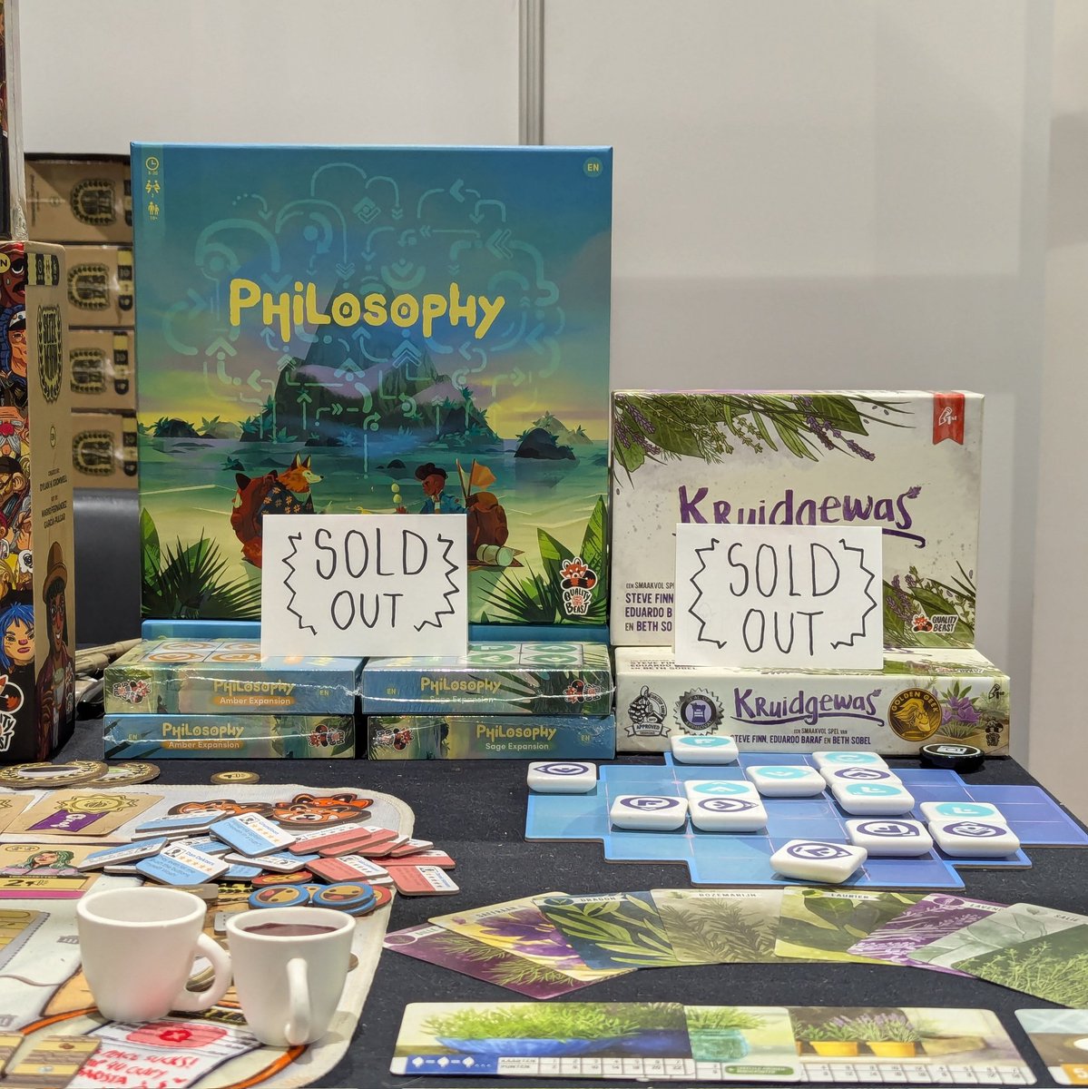 We sold out #PhilosopyBoardGame &amp; #Kruidgewas (our Dutch version of <a href="/PencilFirst/">Pencil First Games</a>'s lovely #Herbaceous) at <a href="/Spellenspektake/">spellenspektakel</a>! No surprise there, as both games are delightful - though we're a bit biased of course.😉

If you were at the event, let us know what you took home with you!
