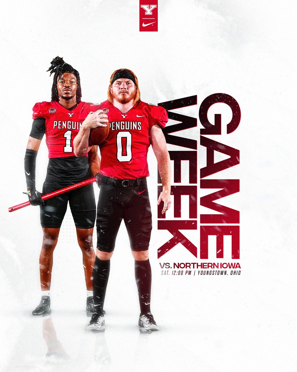 Game 1️⃣2️⃣ 🐧🏈

We wrap up the season against UNI at home on Saturday.

#GoGuins