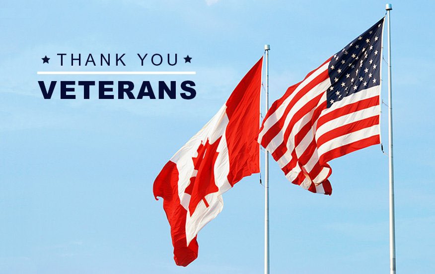 Today, on Veteran’s Day, I’d like to take time and thank everyone who serves in the armed forces and keeps our families and country safe. 

Our active duty service members and those who’ve made the ultimate sacrifice deserve our thoughts and thank yous…today and every day.🇺🇸🇨🇦
