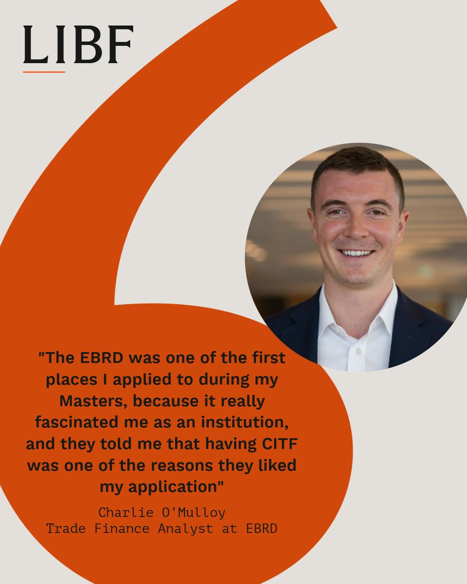 StudyLIBF's tweet image. They say find a job you enjoy doing you will never have to work a day in your life. But even if that is true, it’s not easy to know what would be enjoyable until you’ve tried it.

Charlie O&apos;Mulloy, an analyst at @EBRD, found his passion for trade finance after exploring his…