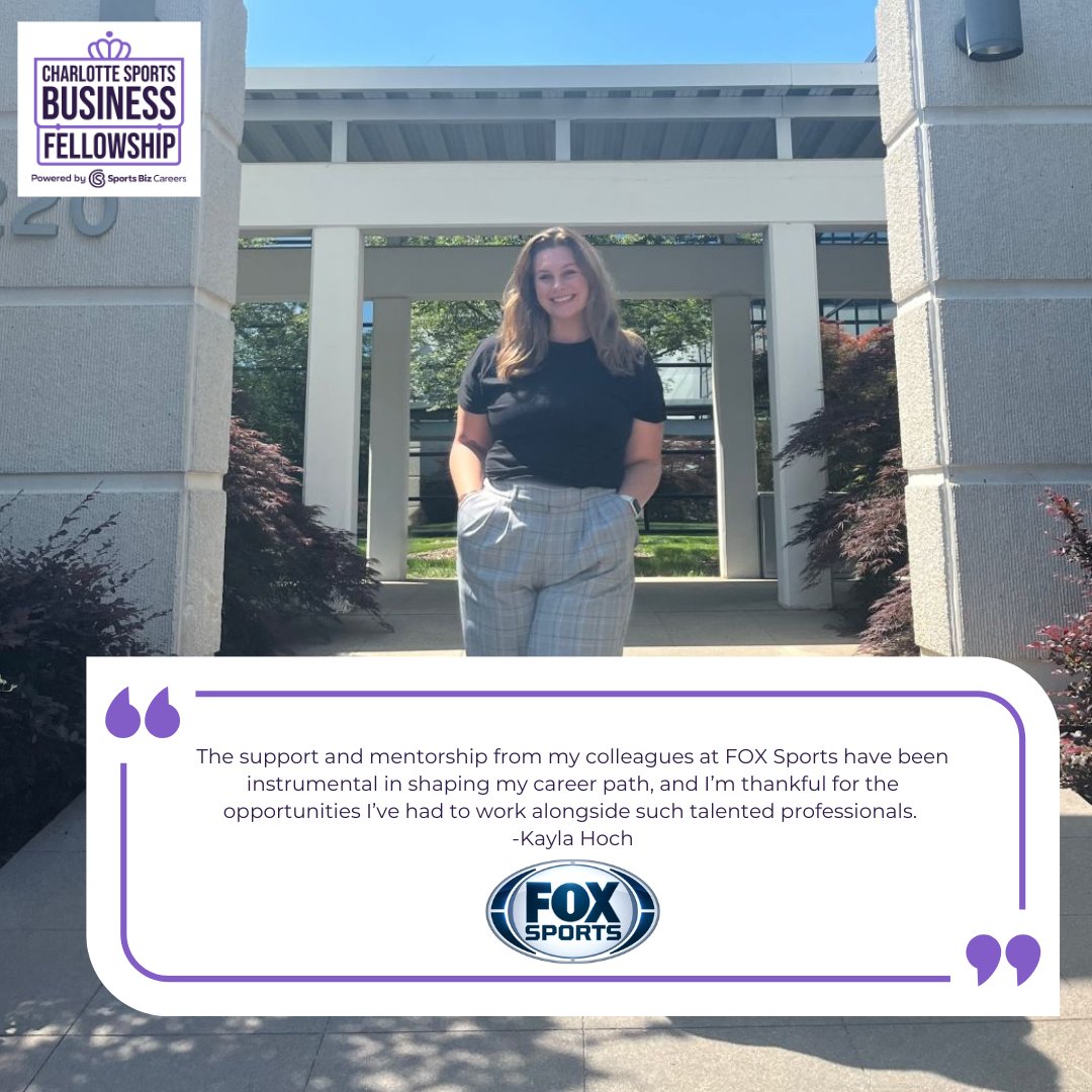 📸 FELLOW SNAPSHOT 
Kayla Hoch, cohort 2024, worked with FOX Sports. She highlights how the mentorship she received shaped her career path!

🚨Apply to join this PAID experience for Summer 2025! 🔗bit.ly/CLT2025🔗