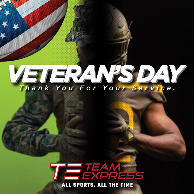 TE_Team_Express's tweet photo. Happy Veterans Day to all! This #VeteransDay, let’s pause to remember their service and pledge to support those who have given so much. Thank you to all the veterans who serve as champions of resilience regardless of the field they are fighting on! #teamexpress https://t.co/Uaw0mLKTHS