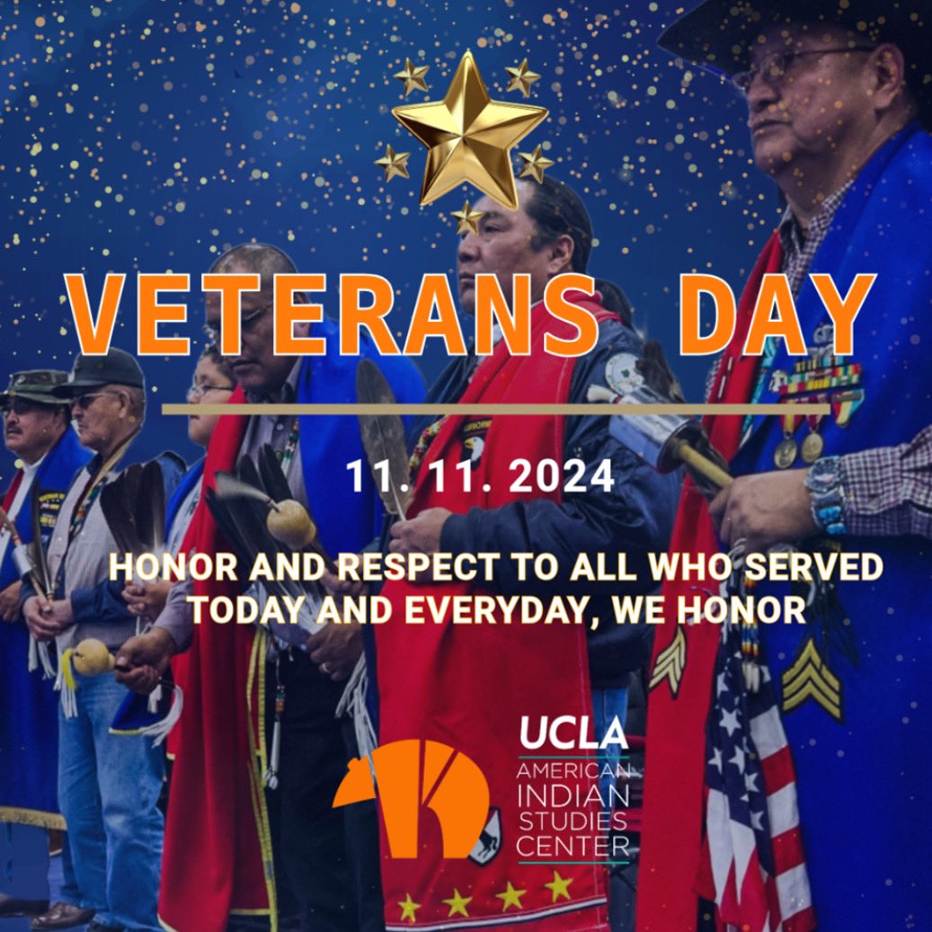 uclaaisc's tweet image. Today, the UCLA American Indian Studies Center  pay tribute to our Native warriors who have served alongside the United States military.  

#UCLA #UCLAAISC #VeteransDay #VeteransDay2024