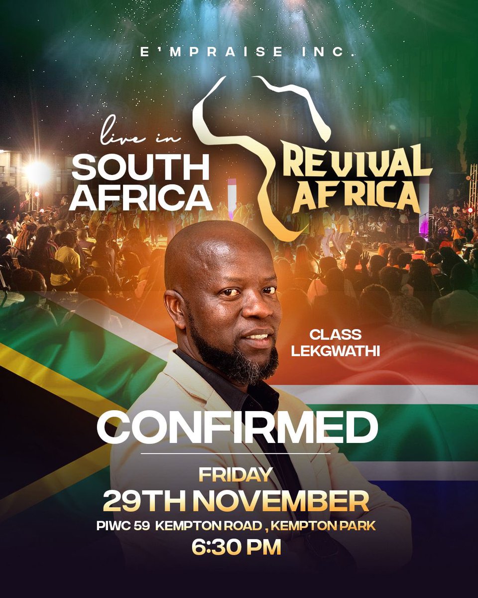 Ready to set Kempton Park ablaze with the fire of Revival.

Introducing our guests; Class Lekgwathi.

#RevivalAfrica 
#KemptonPark
#SA
#EmPraiseInc