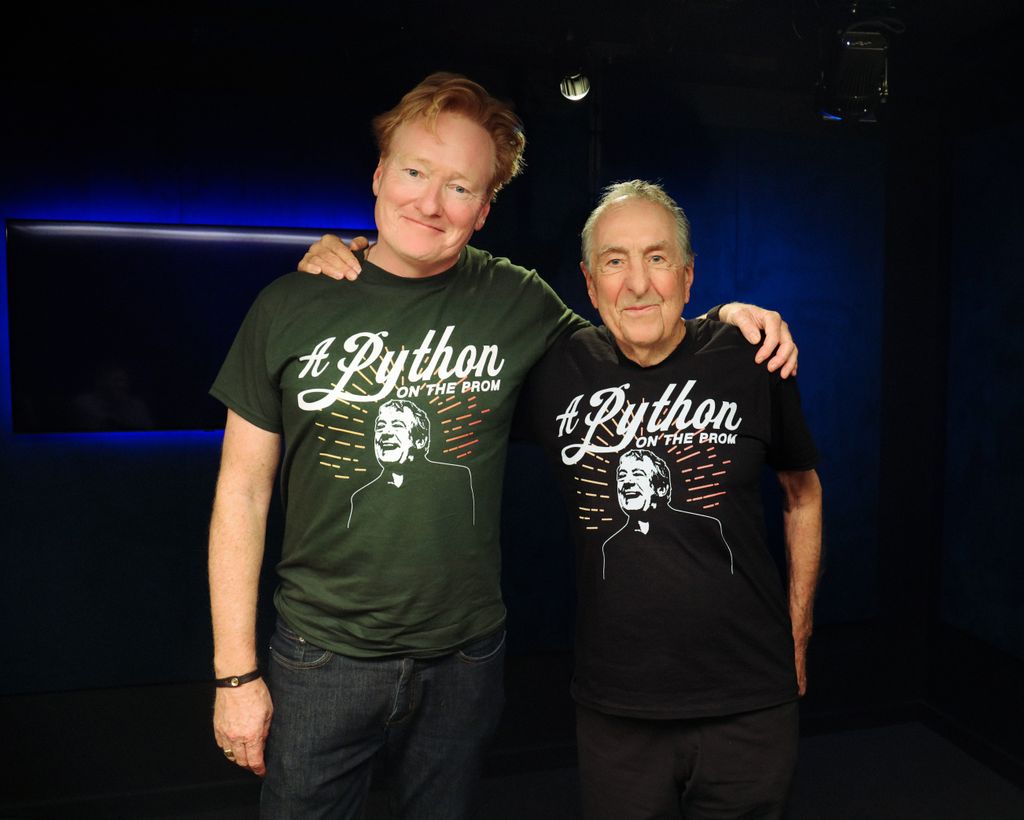 ConanOBrien's tweet image. I&apos;ve never been happier to hear that someone was horny to be my friend. Listen to my conversation with @EricIdle: apple.co/TeamCoco