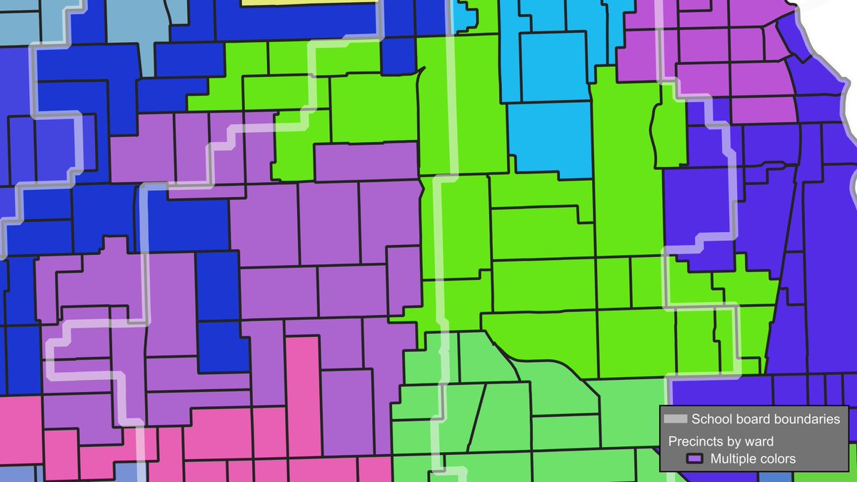 JGrantGlover's tweet image. Yo I am so annoyed right now!

I was trying to make a citywide map of school board election results for CTU/Charter endorsed candidates and was getting weird results.

Turns out the DUMB-DUMBS who drew these boundaries decided it'd be fine to SPLIT voting precincts. Why??