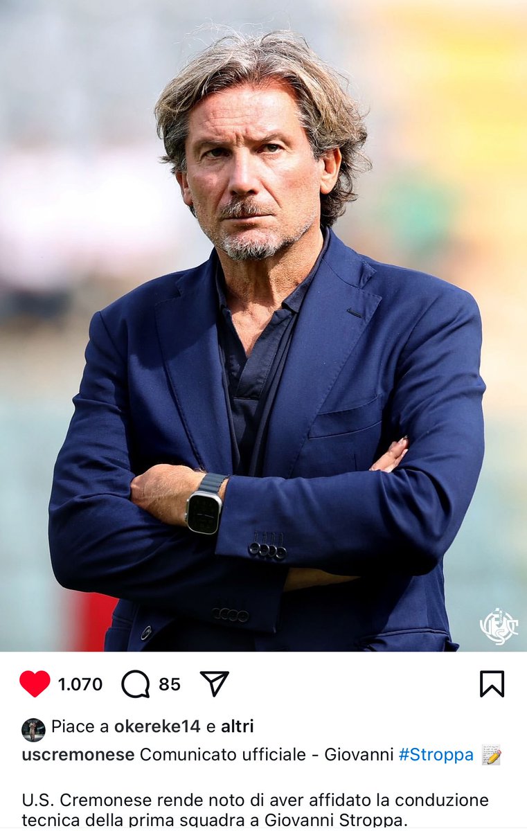 mvcalcio's tweet image. Una vecchia conoscenza rossonera torna in panchina: la ⁦@USCremonese⁩ affida a Giovanni #Stroppa la guida della prima squadra 👏🏻