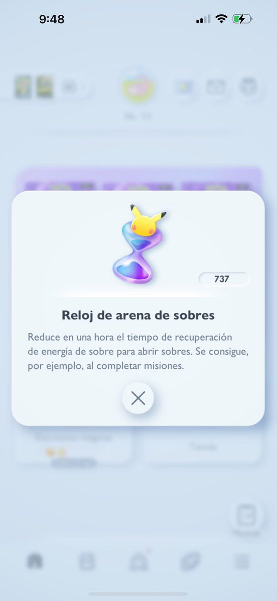 Envidiarte por tener vivienda propia, un trabajo con buen horario laboral y excelente salario, además de vivir con una buena estabilidad mental???

Pffff por favor 🤌🏻🤌🏻🤌🏻 mira la cantidad de reloj de arena que tengo en Pokemon TCG Pocket