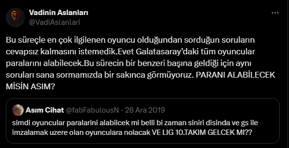 Galatasaray Espor Taraftar Topluluğu ve Vadinin Aslanları Taraftar Oluşumu HK.

Değerli Galatasaraylı Espor Taraftarları,

Uzun süredir gündemde olan ve son dönemde daha da sıkça konuşulan "Galatasaray'ın Espor'daki  Taraftar kitlesi" konusuyla ilgili, <a href="/NoContext_GSE/">NoContext GSEsports</a>  kardeşimin