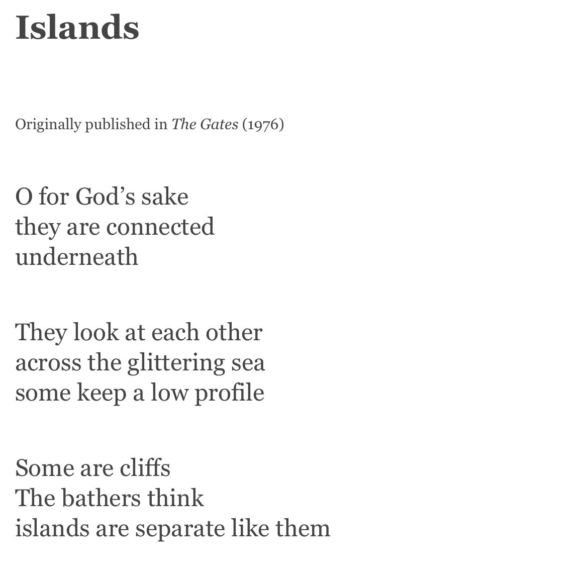 Islands by Muriel Rukeyser #poetry #poem #poetrycommunity #poems #POEMS