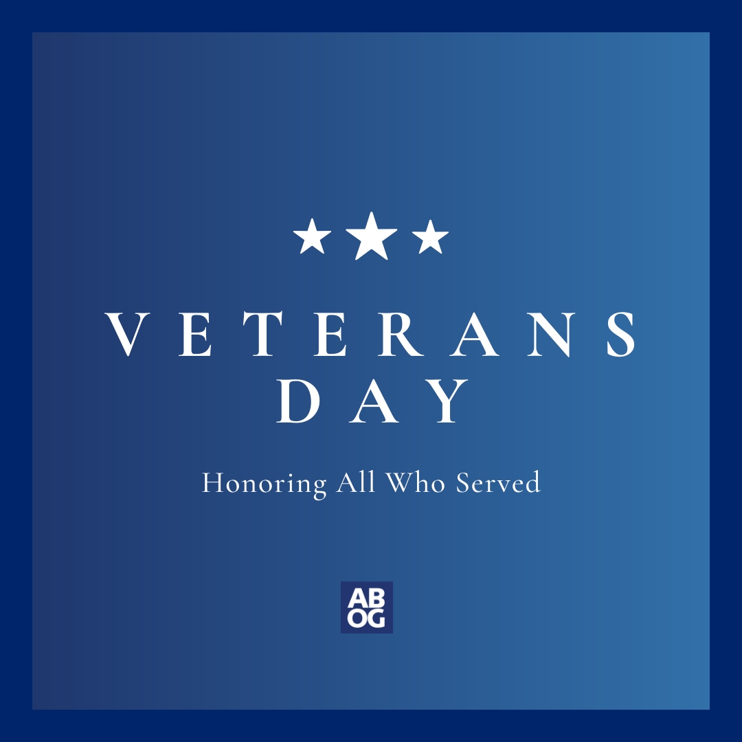 boardobgyn's tweet photo. ABOG honors all veterans, especially our candidates and diplomates who have served. Your dedication, sacrifice, and bravery are deeply appreciated. Thank you for your service! #VeteransDay https://t.co/gQ97dhBOkw