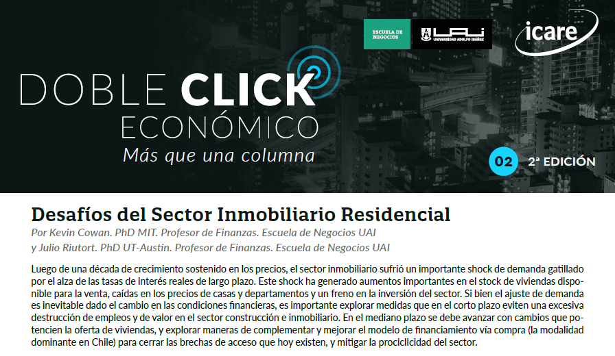Descarga  “Doble Click Económico: Más que una columna”, desarrollado por el Círculo de Economía y Finanzas de <a href="/icare_chile/">ICARE</a> y la Escuela de Negocios
<a href="/UAI_CL/">UAI</a>  ➡️sector inmobiliario y su evolución en los precios, condiciones de financiamiento y ajustes. ⬇️ icare.cl/assets/uploads…