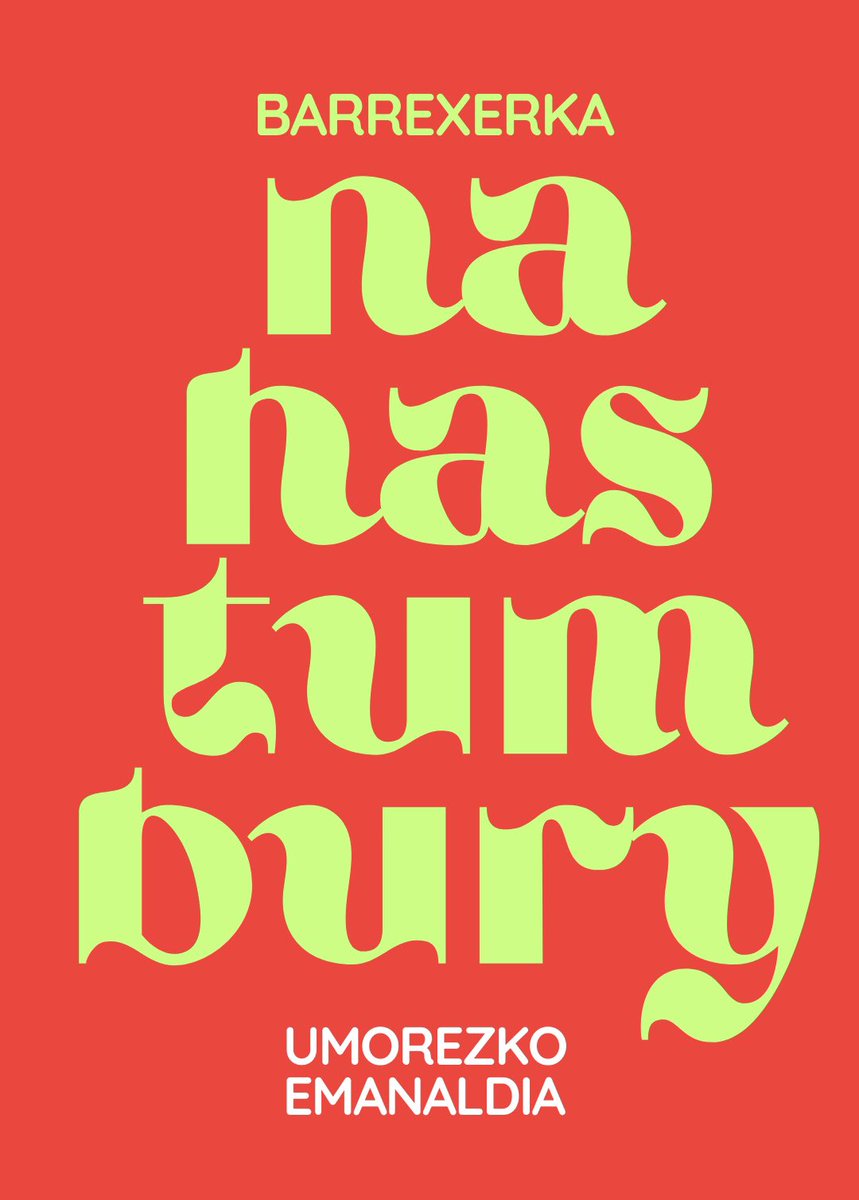 🎭 NAHASTUMBURY - Barrexerka
Umorea, 60’ [+16] Euskaraz (5€)
📆 Ostirala 29 viernes 🕐 20:30

🎟 Sarrerak/Entradas: usurbe.eus