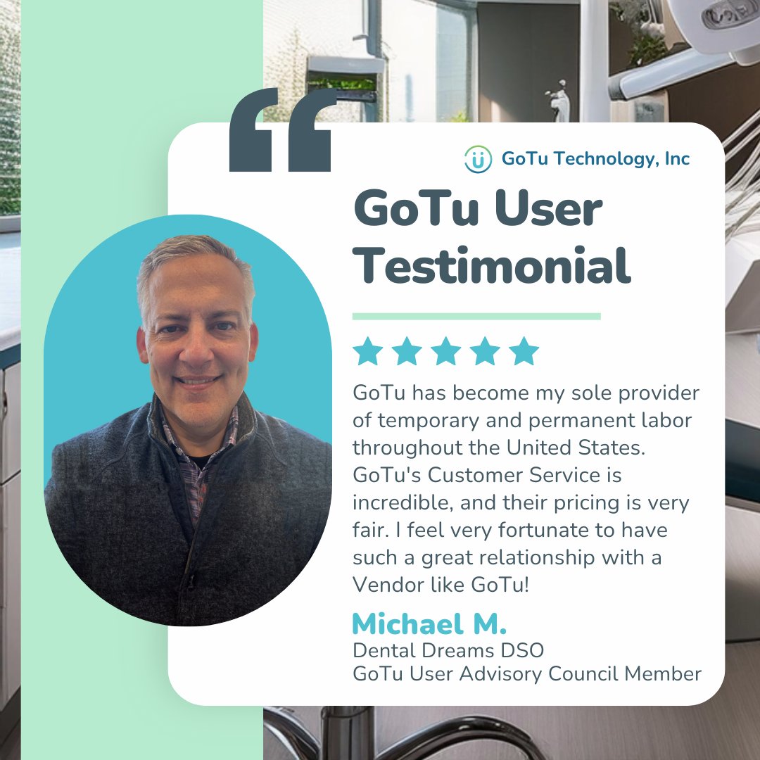 joingotu's tweet image. Trusted by dental practices nationwide for all their talent needs—GoTu is here to make finding the right professionals easier and more effective.

Learn more 📲 joingotu.com

#GoTuWork #GoTuCrew #DentalOffices #DentalHygienists #DentalAssistants #Dentists