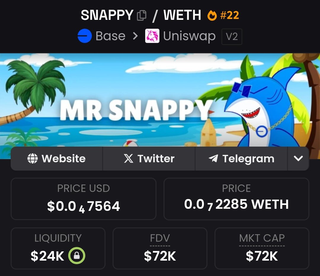 CryptoKaviYT's tweet photo. As, I'll be a long term HODL'er of $SNAPPY meme, @BasedSnappy the great team cooking huge things + giveaways for our community 🎁

🤑 $250 ETH for 5 lucky winners 🏆 

🔹 Like 👍 Retweet ♻️ this post 
🔹 Drop $ETH address ✅

5 Winners will be selected on 15th Nov 👑 https://t.co/JK14qy6CDT