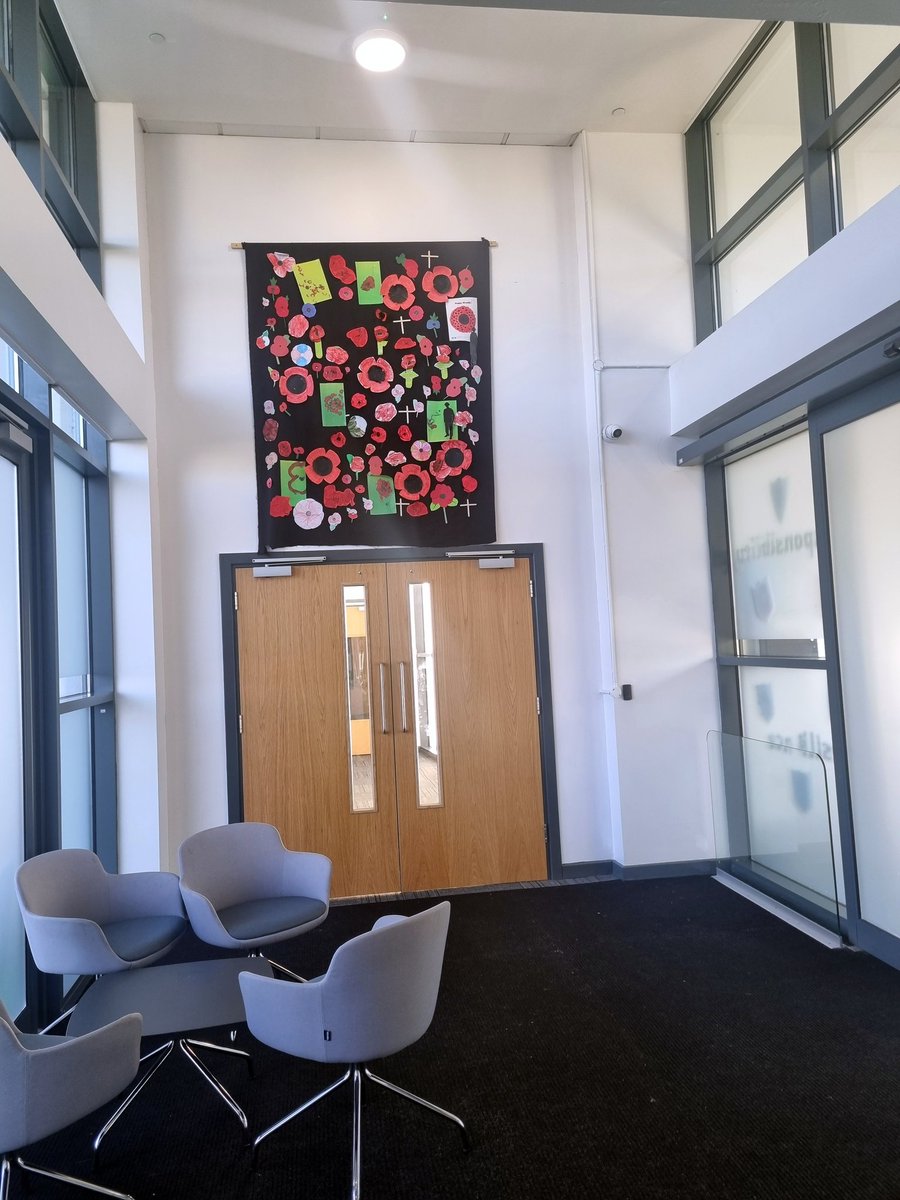 What a wonderful new addition to our Reception area! The Remembrance piece is a whole Academy effort with each class from Reception to Year 11 contributing to the collection!