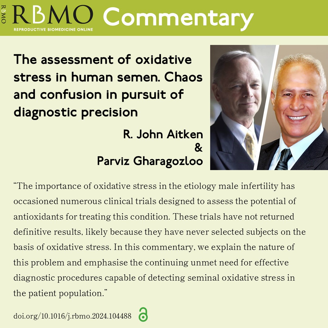 Reproductive BioMedicine Online (@rbmonline) on Twitter photo In this new Commentary article, R. John Aitken and Parviz Gharagozloo call for robust, user-friendly, point-of-care assays to diagnose and monitor oxidative stress in patients’ semen to better understand its role in the etiology male infertility.
doi.org/10.1016/j.rbmo… In this new Commentary article, R. John Aitken and Parviz Gharagozloo call for robust, user-friendly, point-of-care assays to diagnose and monitor oxidative stress in patients’ semen to better understand its role in the etiology male infertility.
doi.org/10.1016/j.rbmo…