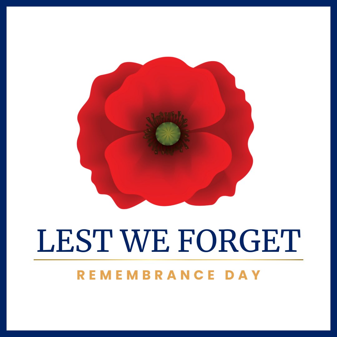 Honouring the brave souls who sacrificed everything for our freedom. On this Remembrance Day, we stand united in gratitude and remembrance. Lest we forget.