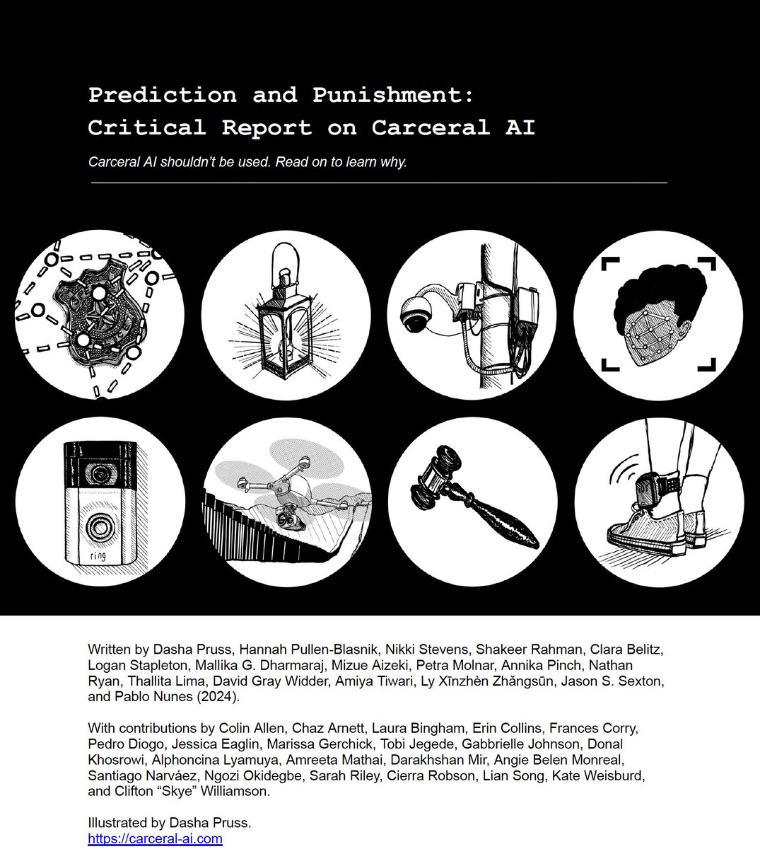 🚨 The Carceral AI report is out! 🚫 Read the recommendations of global activists and academics to resist technologies designed to police, incarcerate, surveil, and control human beings.