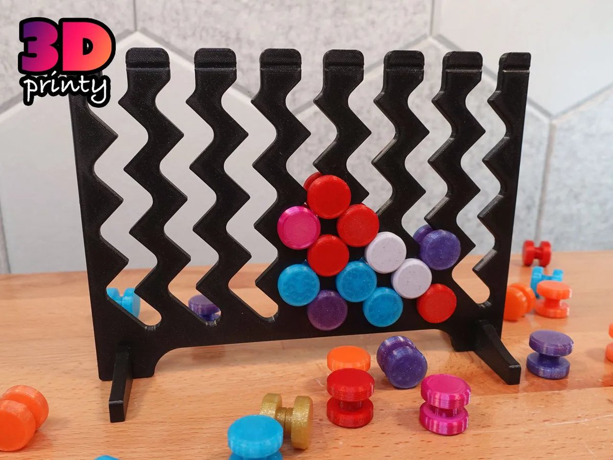 After designing Zaggrivation, I realized it'd be trivial to use the same #3dprinting techniques to make a Four-in-a-Row board.

So I did: 3dprinty.xyz/project/138/fo…

Both games use the same token pieces - two games in one!