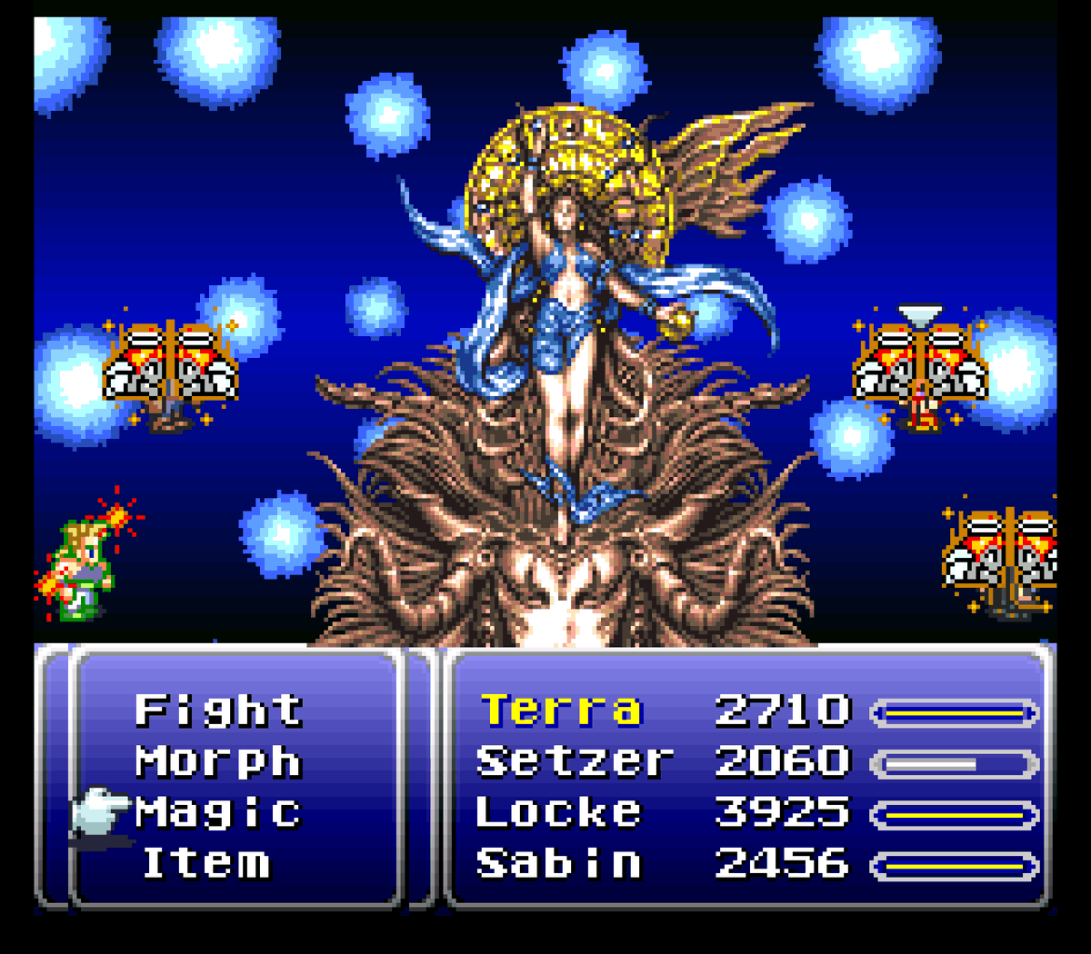 The Warring Triad, also known as the Statues and Gods, are, according to legend, collectively the gods of magic and the beings that created the espers in Final Fantasy VI. They are named Demon, Fiend, and Goddess.