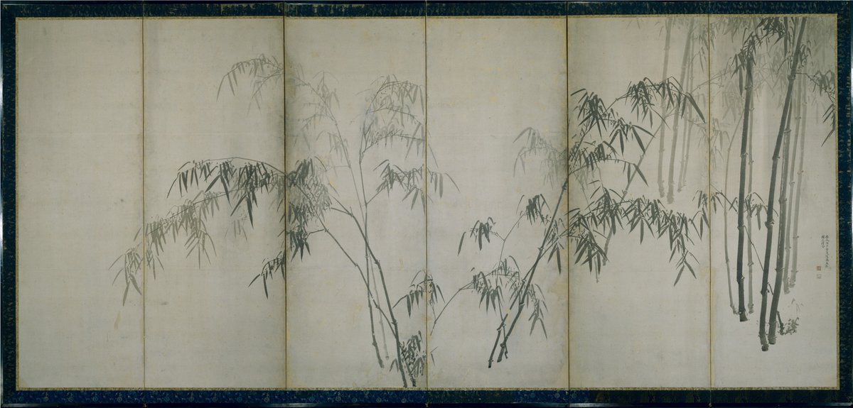 【真作】　円山応挙 「 雨竹風竹図屏風 」　37/180　版画　シール　BK97 2ページ目)絶対に値の下がらない超優良銘柄！江戸絵画の王道、円山応挙