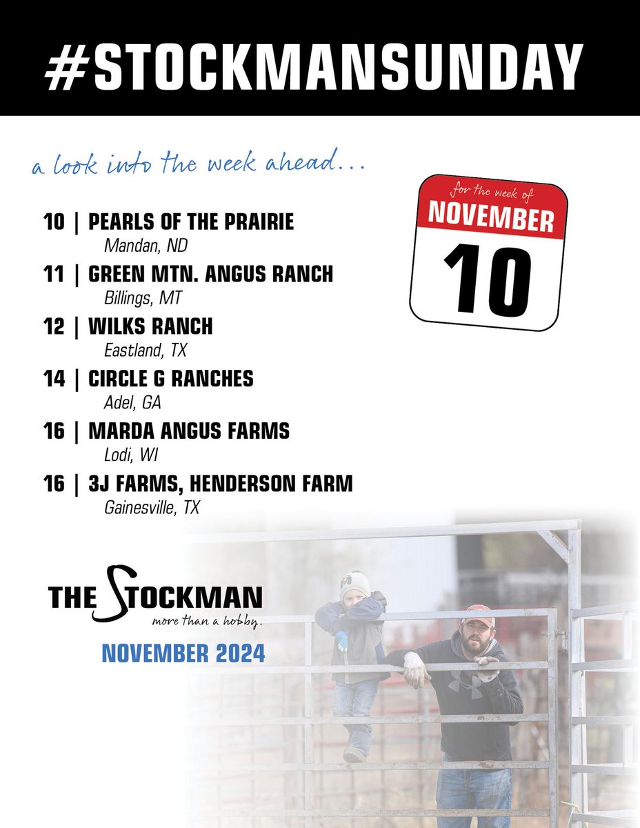 StockmanMag's tweet image. Did you miss our STOCKMAN SUNDAY post on Facebook? Take a peak at this week's lineup. Full sale season schedule is listed on our website at the bottom of our homepage: stockmanmag.com