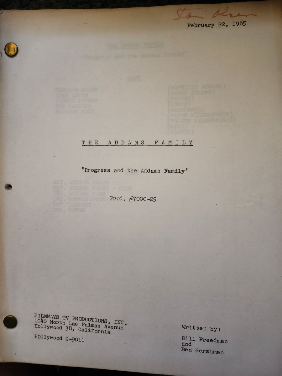JLEngel5's tweet photo. Have 2 of these original THE ADDAMS FAMILY tv series scripts for season 1, episode 30... Looking to see if they're worth anything...
#Collectibles #scripts #OriginalScreenplay
@AmazonMGMStudio @OrionPictures https://t.co/JVOgl2Qkme